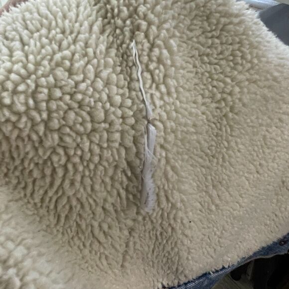 Levi’s Sherpa Denim Jacket Women’s XS Boho Coastal Cowgirl Western Trucker Jean - Picture 4 of 12